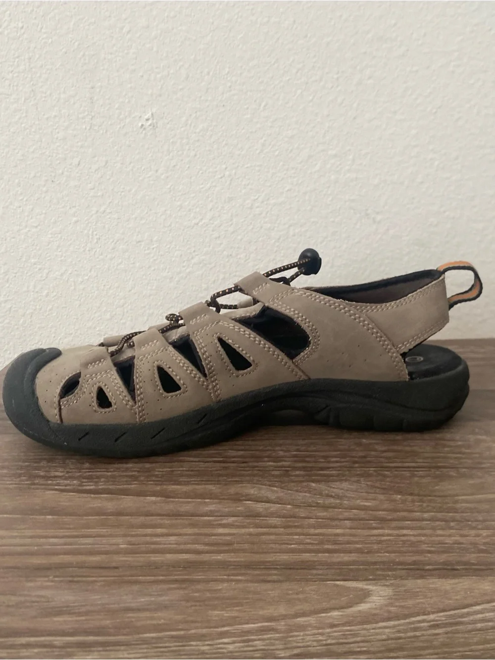 Earth Spirit Mens Jake Fisherman Sandals Closed Toe Elastic Bungee Laces Size 7